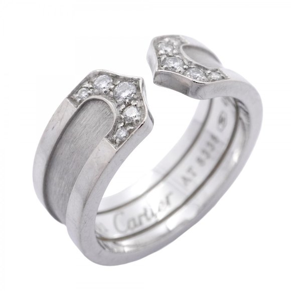 Cartier Jewelry - CARTIER 18K WHITE GOLD DIAMOND RING SIZE 4.75